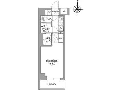 BPRレジデンス大島(1K/1階)の間取り写真