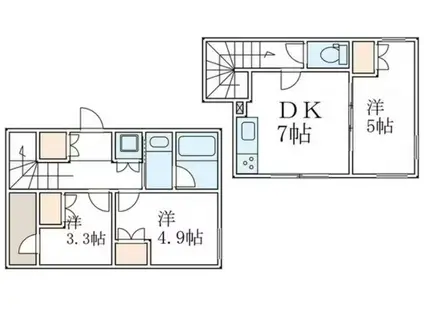 PASEO都立大学 ノース(3DK/1階)の間取り写真