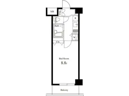 リガーレ浮間公園(1K/3階)の間取り写真