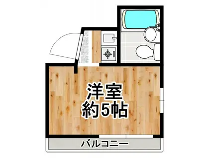 パインマンション(ワンルーム/2階)の間取り写真