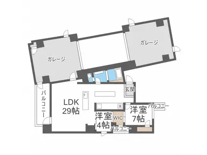 グランリュクス(2LDK/8階)の間取り写真