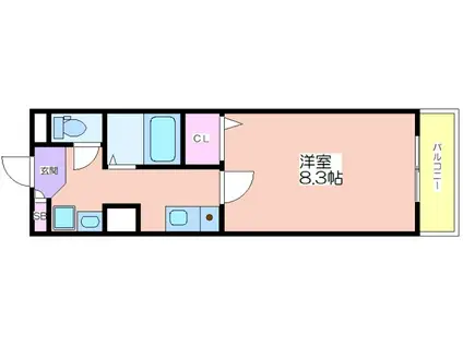 アンジェロ箕面(1K/3階)の間取り写真