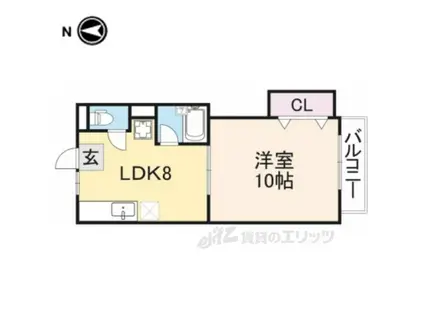 ワンズクレスト小堀(1DK/2階)の間取り写真