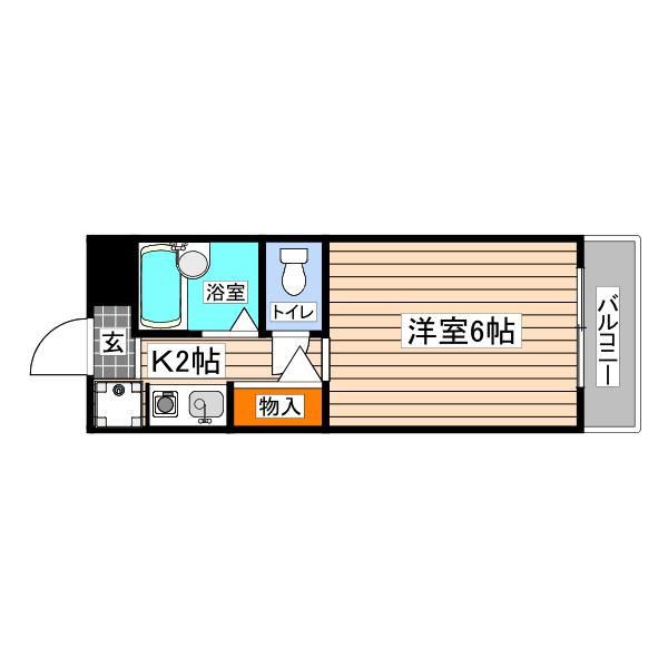 ビバーチェ長束(1K/3階)の間取り写真