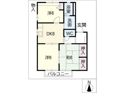 リヴェールミノワ(3DK/1階)の間取り写真
