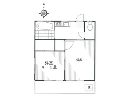 コーポ高橋(2K/2階)の間取り写真