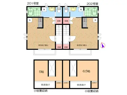 ロゼッタ(1K/2階)の間取り写真