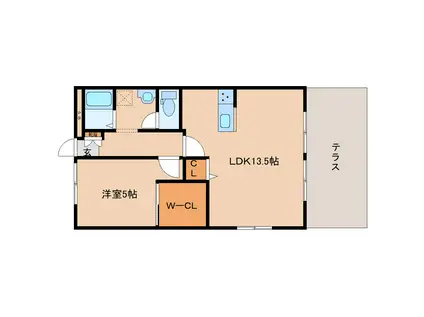 レトア大西(1LDK/2階)の間取り写真