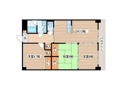 ファーストフィンガ-(3LDK/5階)の間取り写真