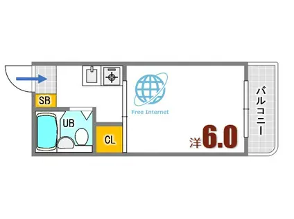 サイファーポール(1K/1階)の間取り写真