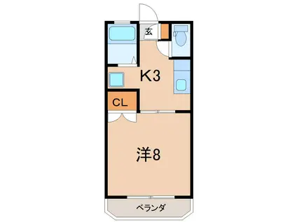 スピカハイツA(1K/1階)の間取り写真