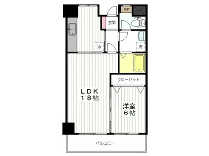 コンフォート宮城野(1LDK/8階)の間取り写真