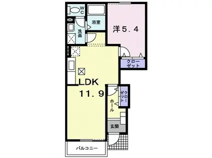 ミニヨンA(2DK/1階)の間取り写真