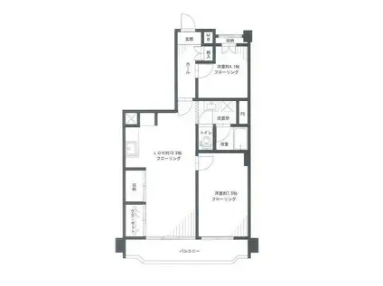 日商岩井自由が丘マンション(2LDK/2階)の間取り写真
