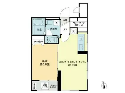 MAC富士見丘コート(1LDK/4階)の間取り写真