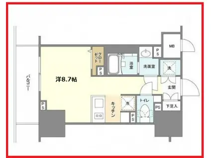 ブレス蔵前(ワンルーム/2階)の間取り写真