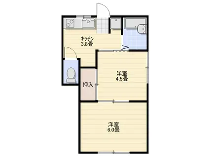 コートアネックス松栄(2K/1階)の間取り写真