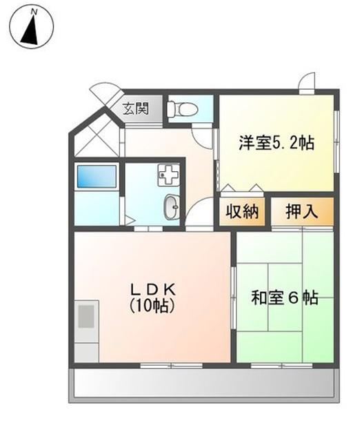 マンション雅(2LDK/2階)の間取り写真