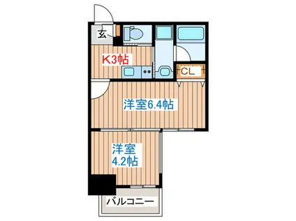 マルタマファイブリッジ(2K/8階)の間取り写真