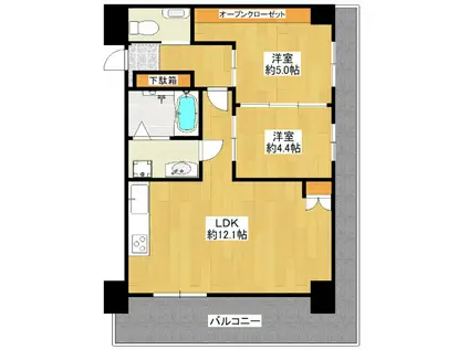 シティマンション薬院(2LDK/2階)の間取り写真