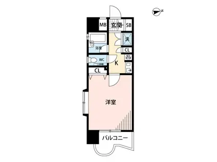 ダイナコート久留米駅前(1K/4階)の間取り写真