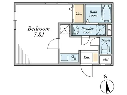 鹿浜三丁目計画(1K/2階)の間取り写真