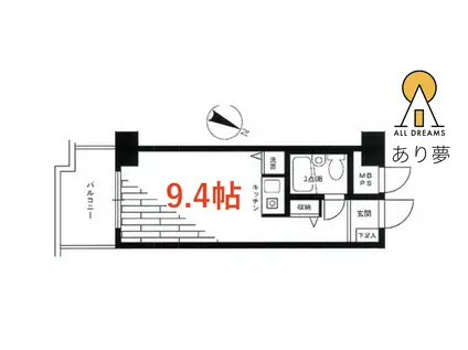 メイツ伊勢佐木長者町(ワンルーム/5階)の間取り写真