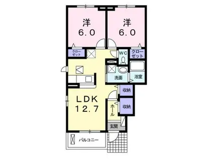リブェールSHINOIV(2LDK/1階)の間取り写真
