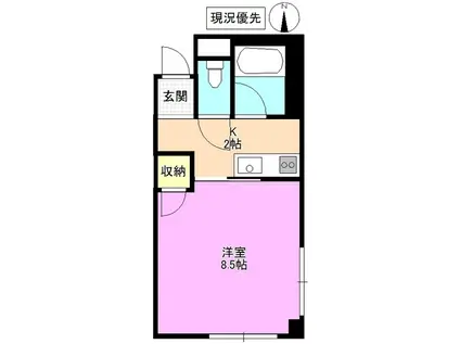 メゾン田町(1K/1階)の間取り写真