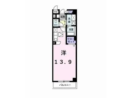 カーサ・ミレニアム(ワンルーム/3階)の間取り写真