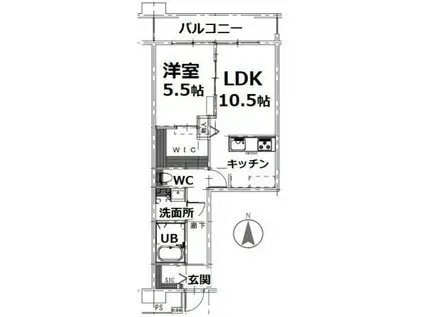 シティコート目黒(1LDK/5階)の間取り写真