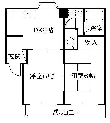 グリーンハイツ小澤(2DK/2階)の間取り写真