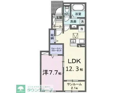 ルシェロI(1LDK/1階)の間取り写真