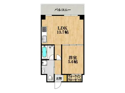 ヴェヌスタ御舟(1LDK/2階)の間取り写真