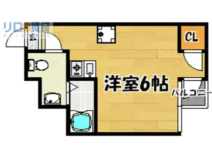 ハイツ吉田(ワンルーム/2階)の間取り写真