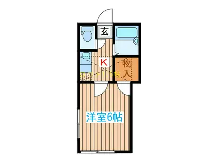 リーベンス向山(1K/2階)の間取り写真