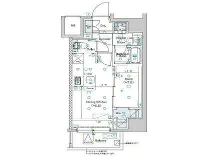シーフォルム早稲田(1LDK/6階)の間取り写真