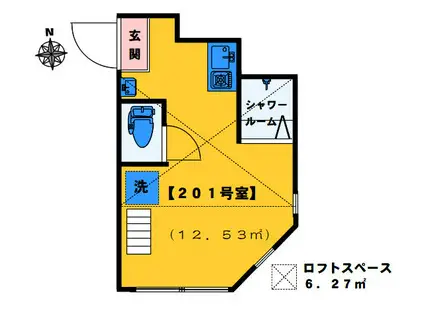 アーバンプレイス新宿若松町(ワンルーム/2階)の間取り写真