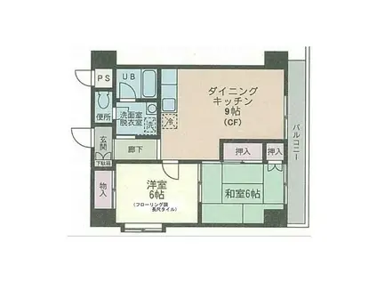 トレゾア横浜(2DK/3階)の間取り写真