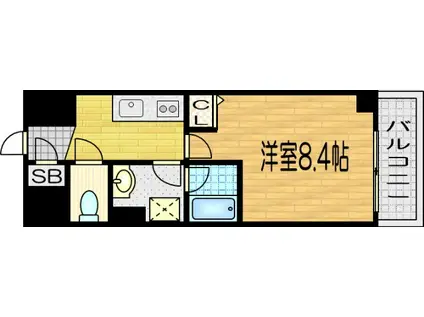 ベラジオ四条通(1K/6階)の間取り写真