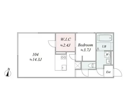 TRIAS374(1SLDK/1階)の間取り写真