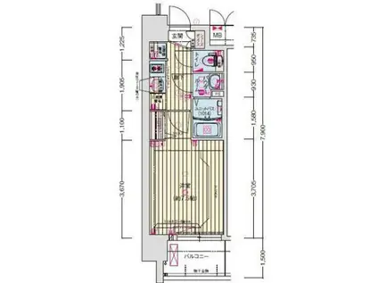 プレサンス大阪都島エレナード(1K/6階)の間取り写真