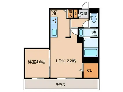 STELLA(1LDK/2階)の間取り写真
