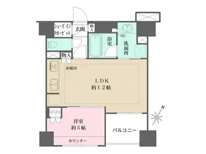 BELISTA横浜(1LDK/9階)の間取り写真