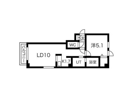ラトゥール18(1LDK/3階)の間取り写真