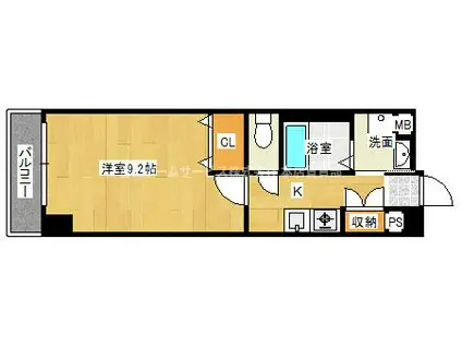 シロスハヤシ(1K/3階)の間取り写真