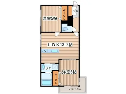 GRAND EXE KOTONI(2LDK/3階)の間取り写真