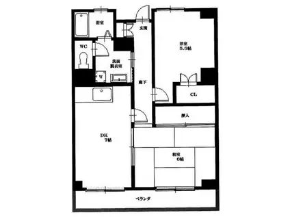 サンコート中里台パートII(3DK/2階)の間取り写真