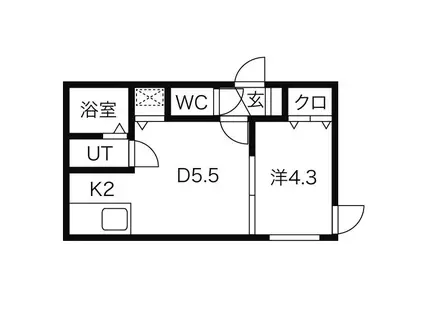 FLATS LIDO 菊水(1DK/3階)の間取り写真