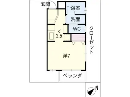 メゾン千種(1K/2階)の間取り写真